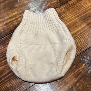 Cream Knit Baby Diaper Cover